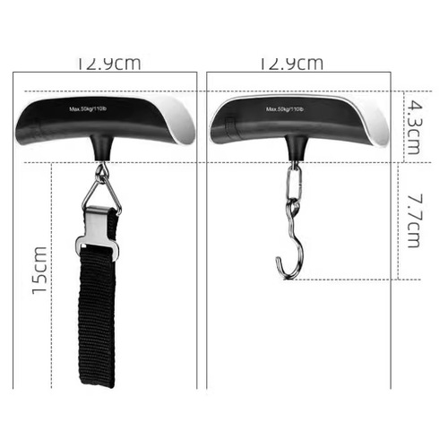 Portable Luggage Scale 50KG with Hook Electronic Scale, Handheld Weighing Scale, Coarse Handle Handheld Scale for Home Use