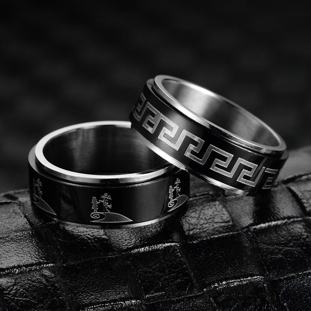 Fashion Cross Butterfly Skull Titanium Steel Rings 1 Piece