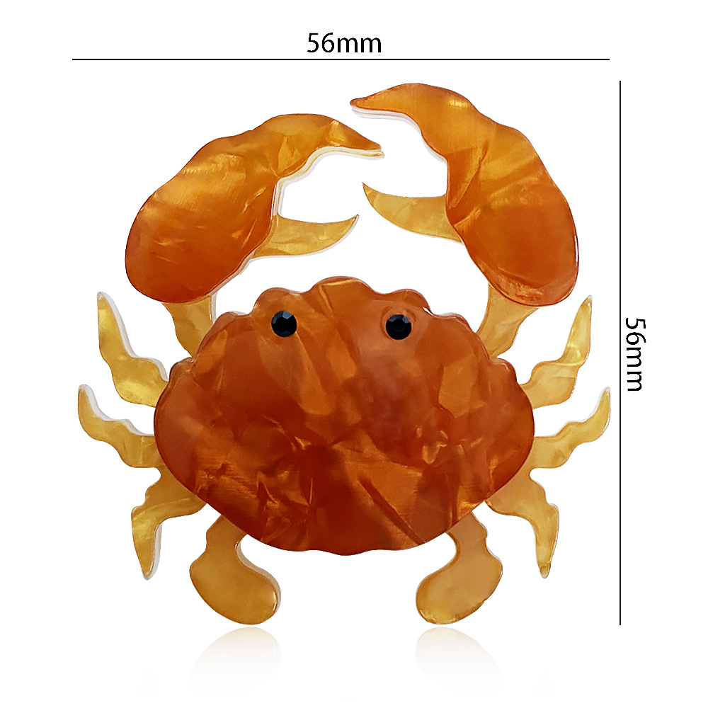 25g Weight Brooches Classification Daily Occasion Cute Pin Crab Arylic Stoving Varnish Unisex Brooches