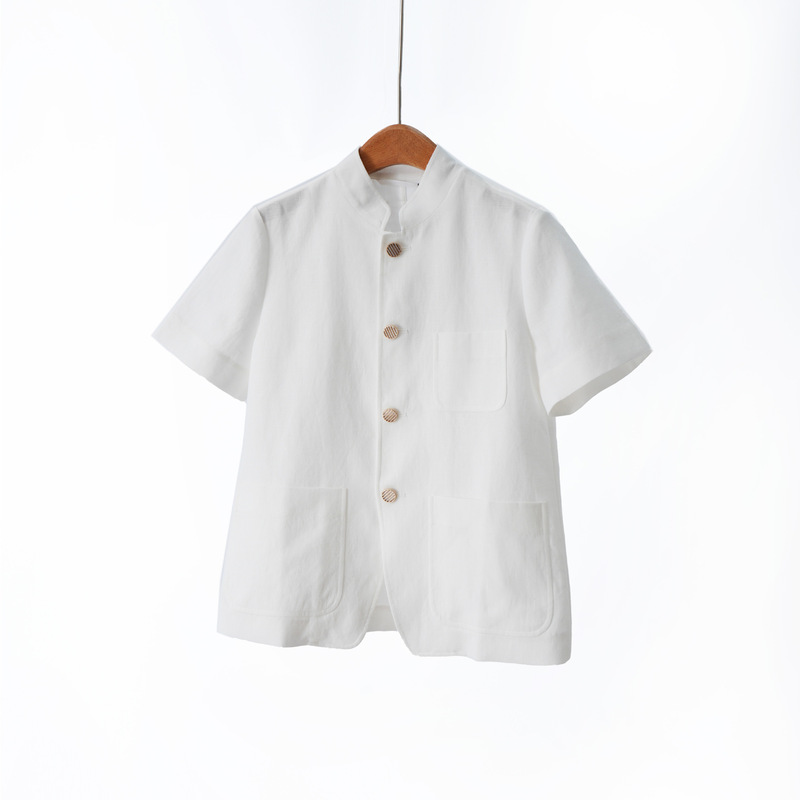 Dingshe L~P French Romantic Ultra-Fine Linen Tencel Chinese-Style Small Stand Collar Short-Sleeve Jacket Dingshe L~P French Romantic Ultra-Fine Linen Tencel Chinese-Style Small Stand Collar Short-Sleeve Jacket