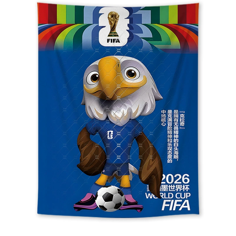 Плакат Футбольного чемпионата 2026 США-Канада-Мексика Флаг Флаг Спортивная Лотерея Магазин Маскот Фон Ткань Флаг Флаг Футбол Тематика Декоративная ткань