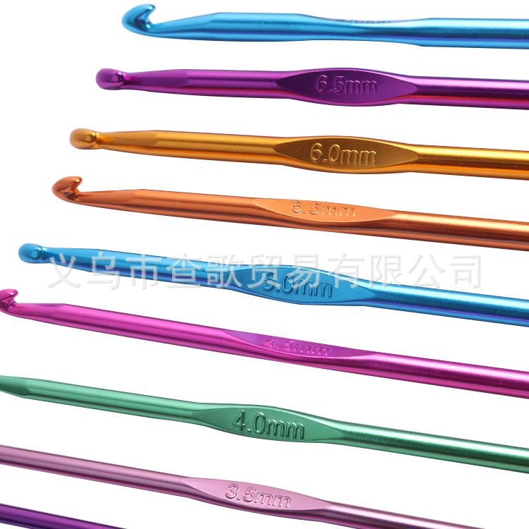 Fábrica de color directo alúmina sola cabeza tejer ganchillo DIY compilación herramienta traje gancho aguja al por mayor aguja suéter