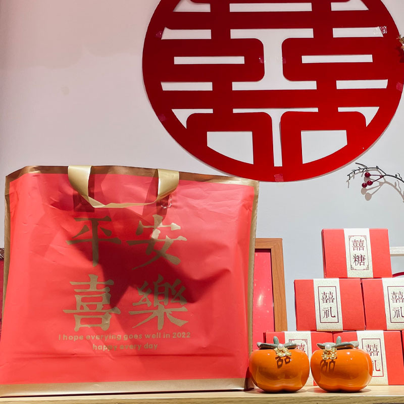 Red Thick Model Bag Wholesale Plastic Handbag Clothing Gift Printing Bag For Clothing Store Shopping Children's Store Packaging