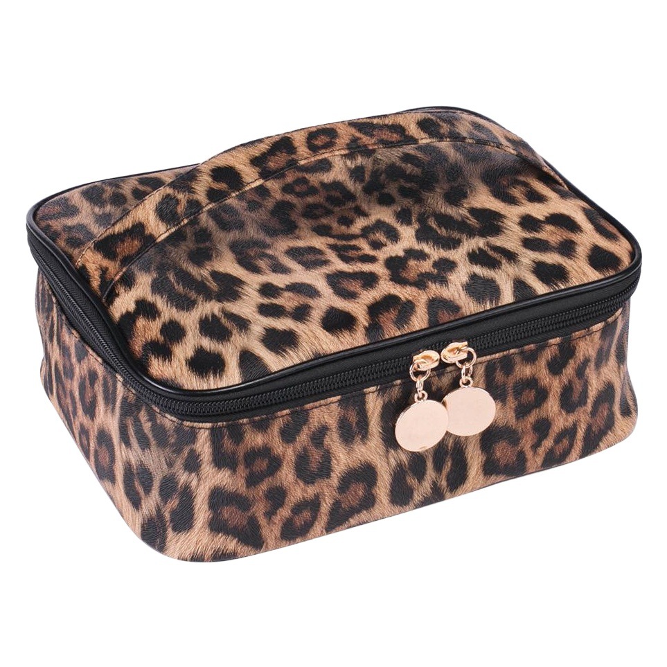 Transfronterizo en stock retro leopardo estampado PU bolsa de cosméticos de viaje multi-funcional bolsa de lavado a prueba de agua nueva bolsa de almacenamiento de gran capacidad