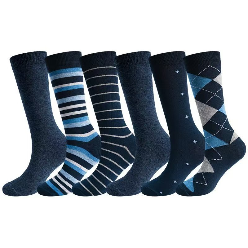 Cross-Border Amazon Large Size Long Socks, Diamond Pattern Striped Socks, Men's Business Socks, European and American Foreign Trade High Socks, Autumn and Winter Cross-Border Amazon Large Size Long Socks, Diamond Pattern Striped Socks, Men's Business Socks, European and American Foreign Trade High Socks, Autumn and Winter