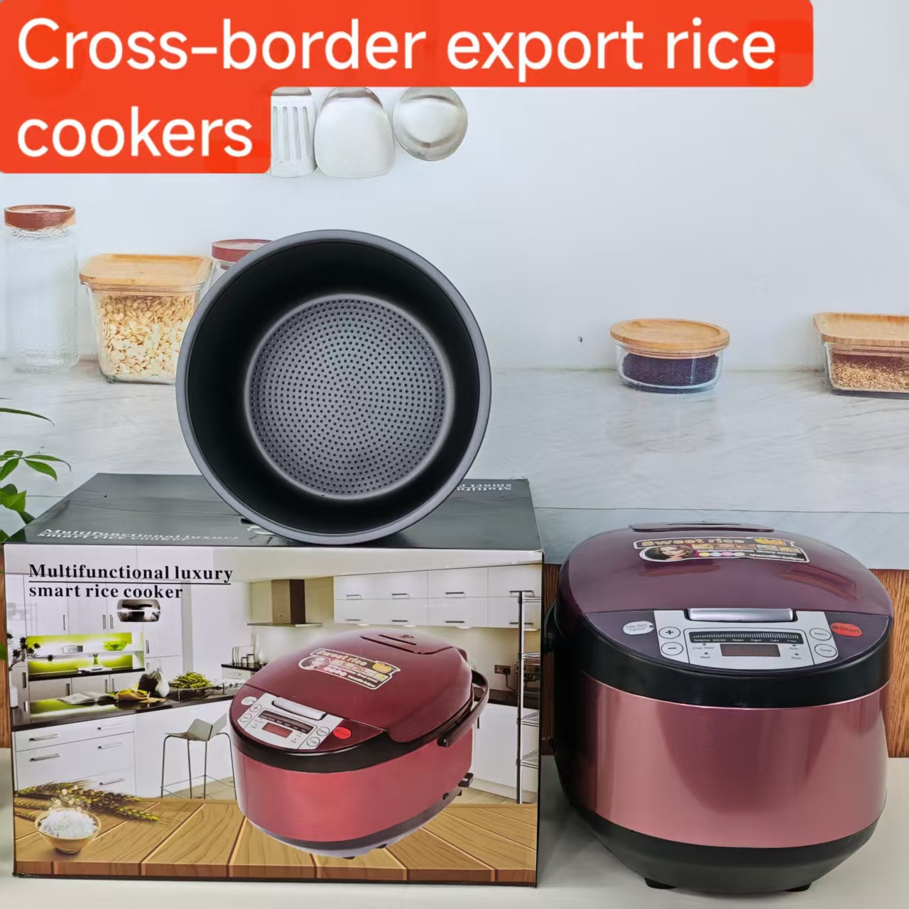 Cross-Border Recommendation: High-Power Small Rice Cooker, Fully Automatic All-In-One Rice Cooker, Multi-Function Timer, 5L Rice Cooker