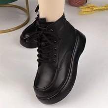 真软皮新款2025冬季棉靴加绒加厚马丁靴女软底防滑保暖防寒雪地靴