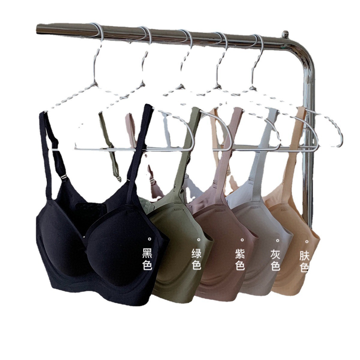 Verano fino 4288 tecnología negra jalea líquida ropa interior de soporte sin costuras de las mujeres push-up conformación inalámbrica belleza sujetador trasero