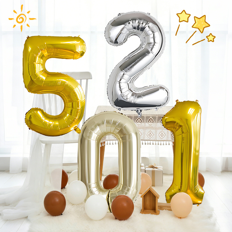 [Hengyue] globo decorativo para Sala de bodas, globo con números grandes de 32 pulgadas, decoración para fiesta de banquete de cumpleaños