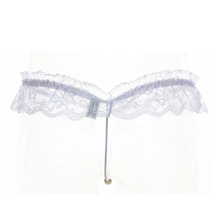 Women’s lace thong underwear with pearl beads, plus size, one size fits all