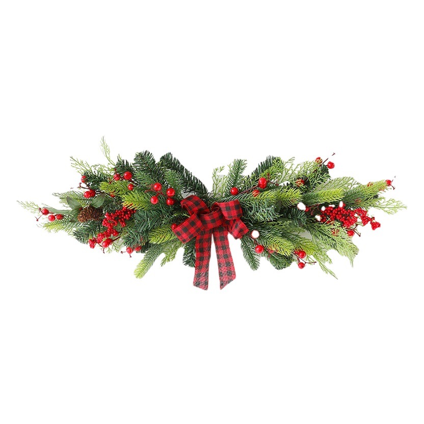 Decoración de Navidad fruta roja Garland anillo de ratán colgante guirnalda Puerta de mimbre colgando decoraciones de Navidad vestir escena diseño