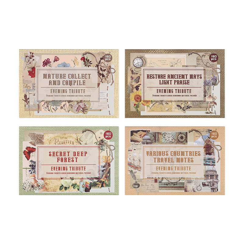 Anochecer serie de regalos American retro material decorativo papel DIY diario nota Collage tarjeta papel de Nota No adhesivo