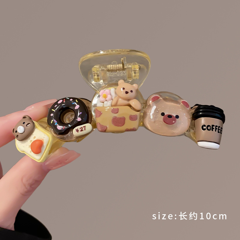11 # Dibujos animados de donut de oso con clip inferior transparente de unos 10 cm
