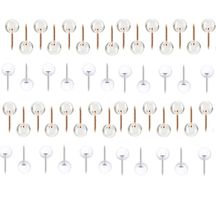 Cross-Border Hot-Selling 40 Round Head Positioning Map Nails Cork Nails Silver Rose Gold Mixed Boxed Set Photo Nails