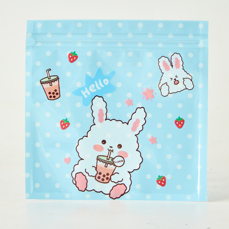 Corea del Sur ins lindo dibujos animados ziplock bolsa joyería snack caramelo oso galleta bolsa de embalaje bolsa de almacenamiento personalizable