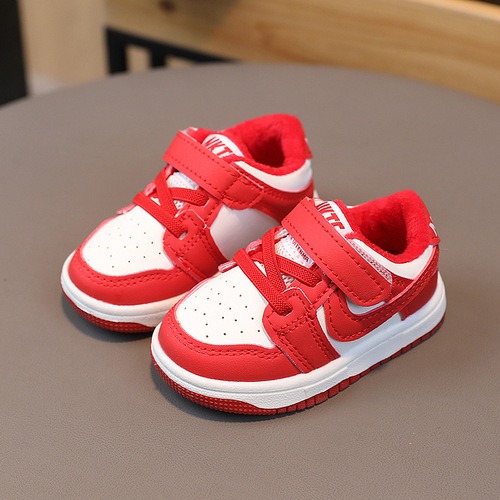  Autumn and Winter Two-Cotton Shoes Korean Style Men's and Women's Baby Shoes Soft Sole Toddler Shoes Children's Sports Shoes Men's and Women's Skate Shoes