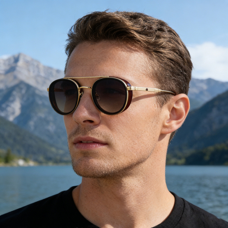 2026 New European and American Retro Oval Frame Sunglasses for Men, Small Frame Sunglasses for Women, Cross-Border Eyewear Shades