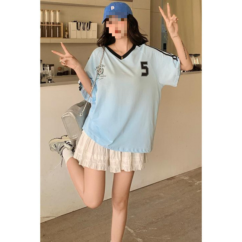 T5C プラスサイズの女性の 2025 夏の新しいファット mm 新しいスリムで多用途な T シャツ半袖トップ|undefined