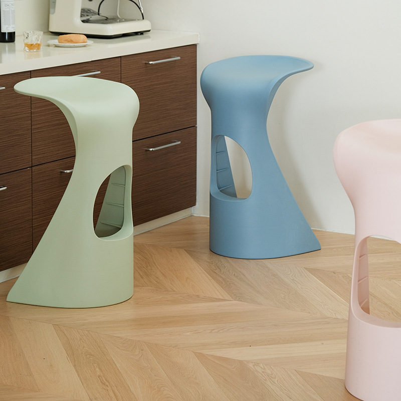 Nordic Bar Chair Modern Minimalist Bar Chair Backrest Front Desk High Chair Outdoor Stacking Bar Stool High Stool