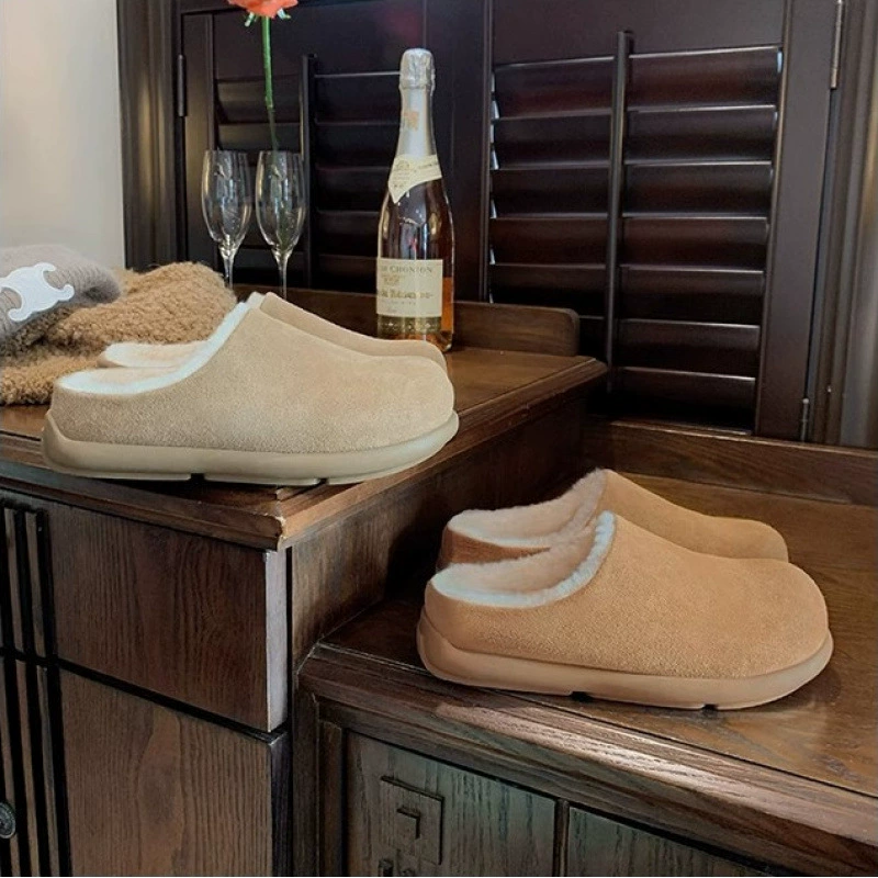 Виноградная мама та же осенняя и зимняя хлопчатобумажная обувь плюс плюшевые меховые туфли, чтобы согреться