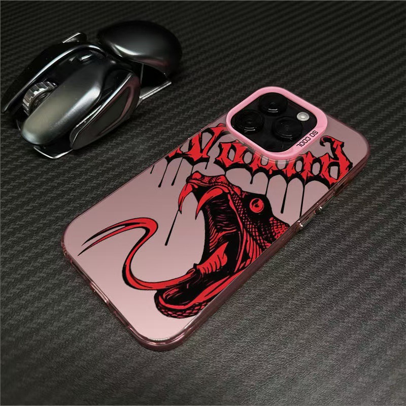 Nueva cabeza de serpiente inglesa para iPhone 16 funda para teléfono móvil Apple 15promax/14 anti-caída 13pro12 Europa y América