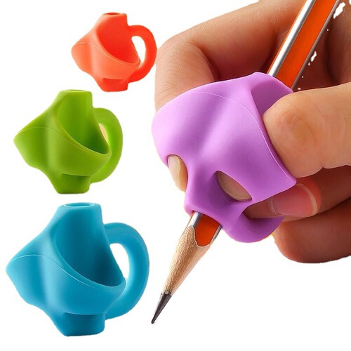 Kindergarten beginners' practice writing silicone three-finger pen holder for primary school students three-finger grip pen corrector anti-myopia factory wholesale