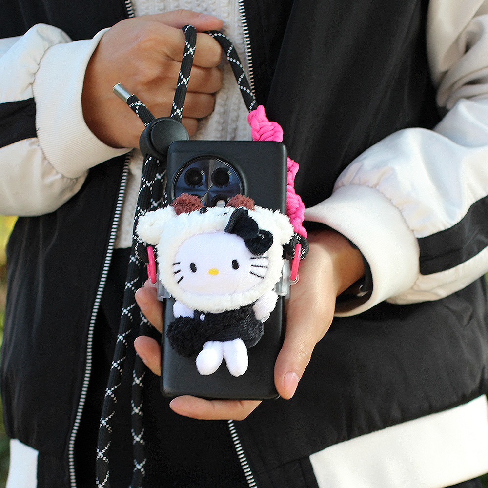Clip de espalda para teléfonos móviles universales hellokitty felino muñeca de peluche corda de cinturón adorable ajustable muñeca de dibujos animados image 9