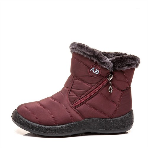 Large size cross-border winter new warm women's snow boots with side zipper, 44 size cotton boots, mom shoes, women's shoes