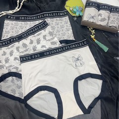 春夏新款天青色格蕾灰色系列内裤女  高腰透气包臀三角内裤女礼盒