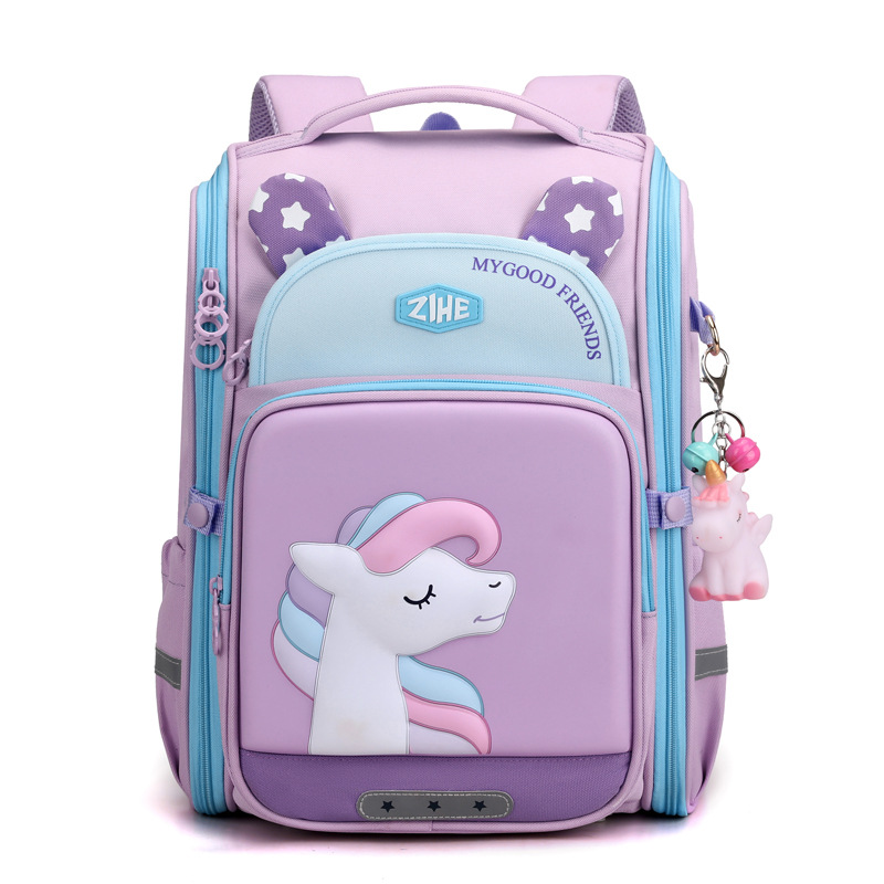 Bolsas escolares para niños transfronterizos Bolsa de espacio 3D de dibujos animados de escuela primaria estudiante mochila protección de la columna vertebral Niña de cuarto grado Escuela primaria
