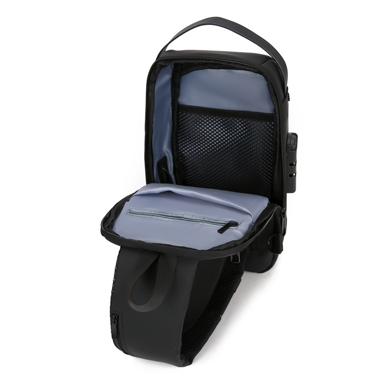 2024 nuevo bolso de pecho antirrobo de moda bolso de motocicleta con bloqueo de contraseña multifuncional bolso de mensajero de bolsillo deportivo casual para hombre