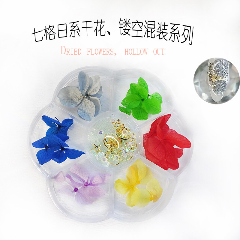 Nail art dried flower jewelry Japanese style natural dried flower hollow combination mixed mini 3D sticker flower supplies