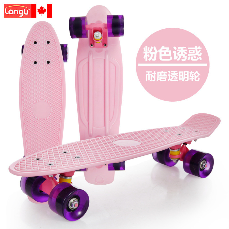 Pequeño tablero de pescado para niños adultos adolescentes 3 - 6 - 12 años principiantes de cuatro ruedas scooter profesional