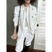 现货ONIVINTAGE早秋上新！100%亚麻极简绣花衬衫 OM256S7657