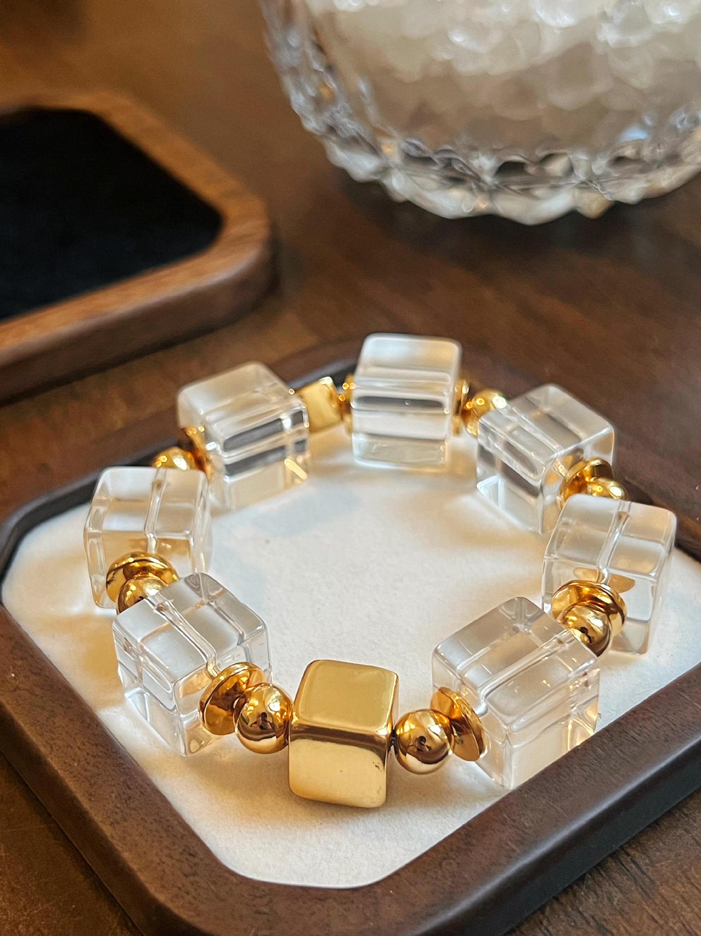 14K Gold-Filled High Color Retention Crystal DIY Accessories Square Sugar Cube Spacer Beads Spacer Bracelet Bracelet Necklace Jewelry Accessories