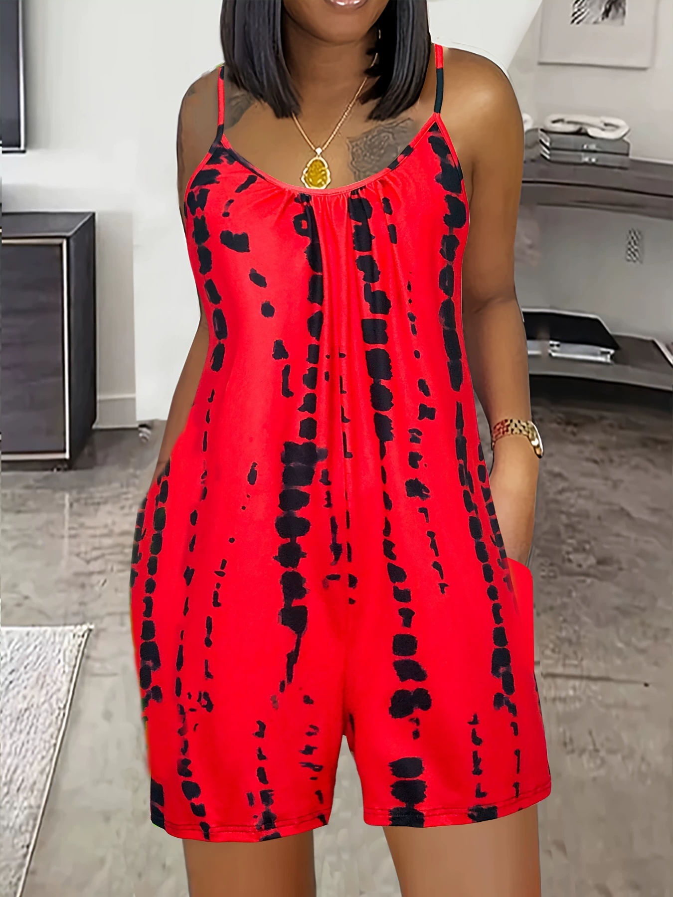 2025 новая трансграничная европейская и американская женская мода, летняя цветная майка (с брюками с карманами на клапане)