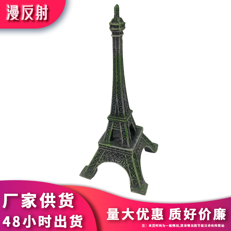 Torre decoración resina creativa decoración modelo artesanía Torre Eiffel escritorio decoración acuario pecera