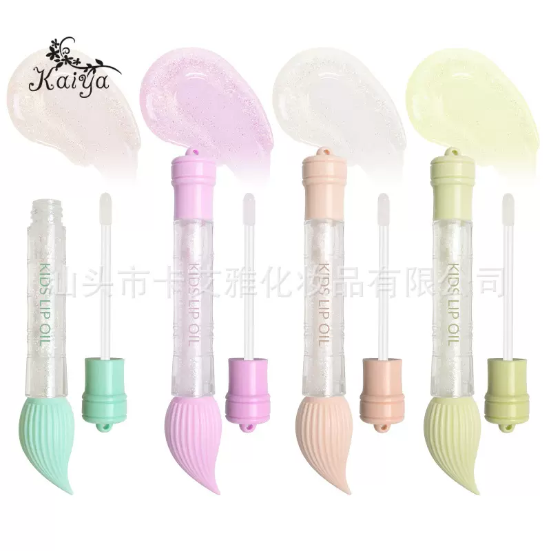 外贸彩妆Kids Lip Oil透明嘟嘟唇唇部可爱毛笔型儿童唇油