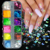 DIY12 Alone Opening the cover fluorescence Noctilucent butterfly Nail enhancement Sequins ultrathin 12 laser Colorful Special-shaped Sequins