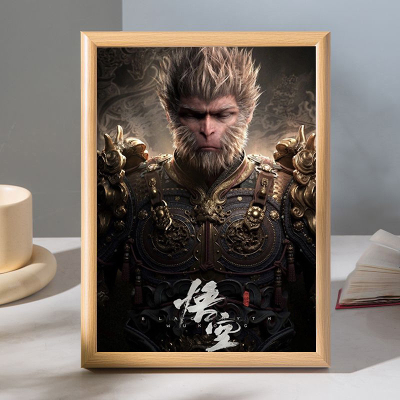 Black Myth Wukong Hanging Picture Game Peripheral Photo Frame Ornaments Desktop Counter Study Decoration Picture Frame Art Table Painting