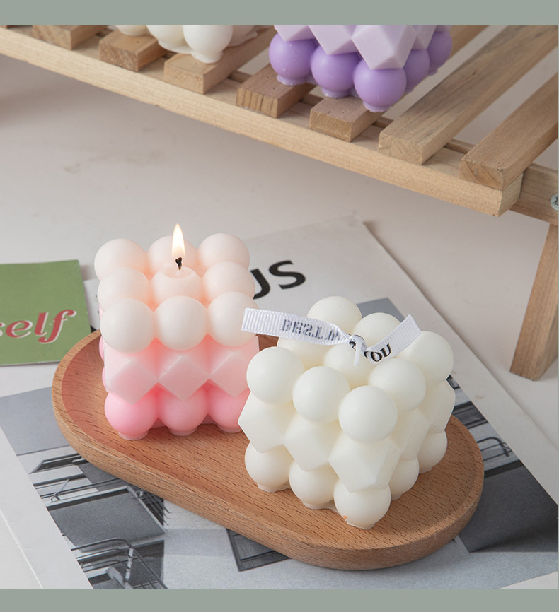 魔方香薰蜡烛伴手礼ins创意家居摆饰套装拍摄道具跨境蜡烛结婚礼详情8