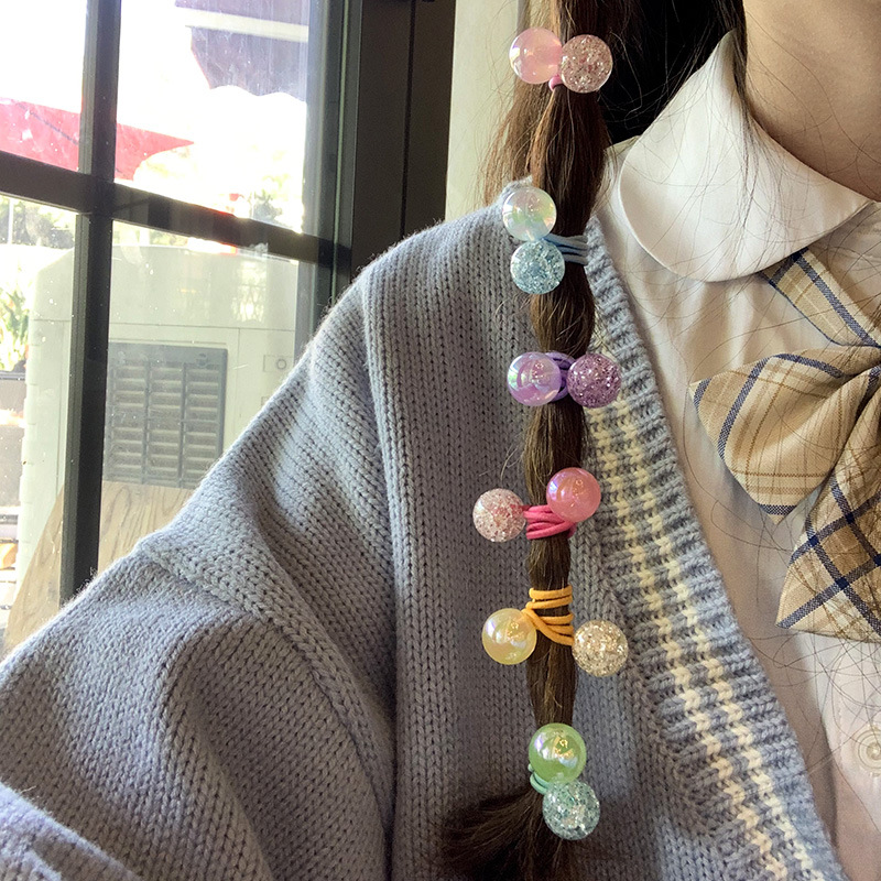 19g Weight Hair Tie Hair Accessories Type 2 Pieces Per Card Quantity Holiday, Daily Occasion Acrylic Material Geometric Pattern Kid'S Gender Casual, Cute Style Casual Cute Kid'S Geometric Arylic Hair Tie 1