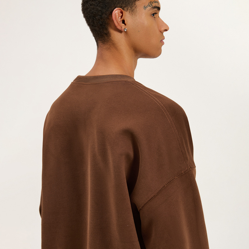 Winter New Pullover Sweater 420g Composite Imitation Cotton Crew Neck Sweater, Couple Casual Versatile Sweater_voghion.com