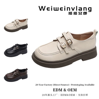 Custom women's shoes 定制乐福鞋女一字带英伦小皮鞋女鞋6826-1