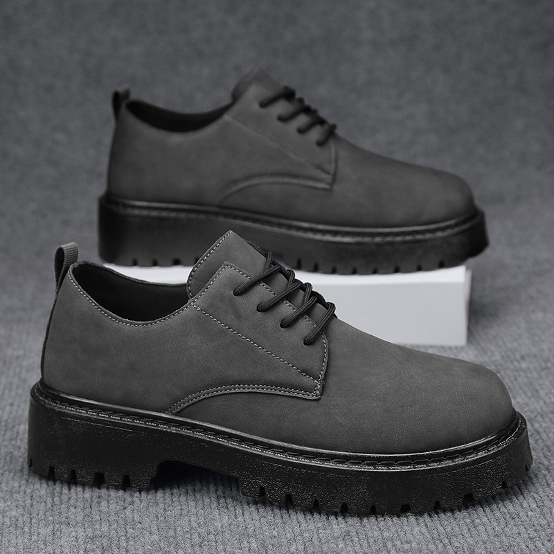 2024 otoño nuevas botas de trabajo de cabeza grande zapatos de hombre estilo británico versátil botas retrógradas Martin zapatos casuales de cuero para hombres