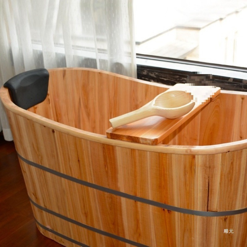 木桶浴桶泡澡桶婴儿洗澡桶儿童洗澡盆大人实木桶成人家用全身浴缸