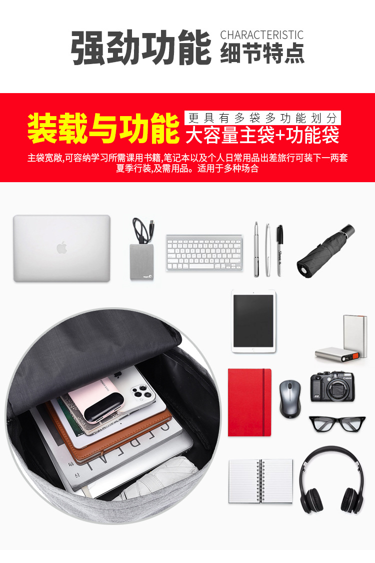 Ins-style Korean backpacks, simple college student business computer bags, hiking bags, gift travel bags Application Scenario