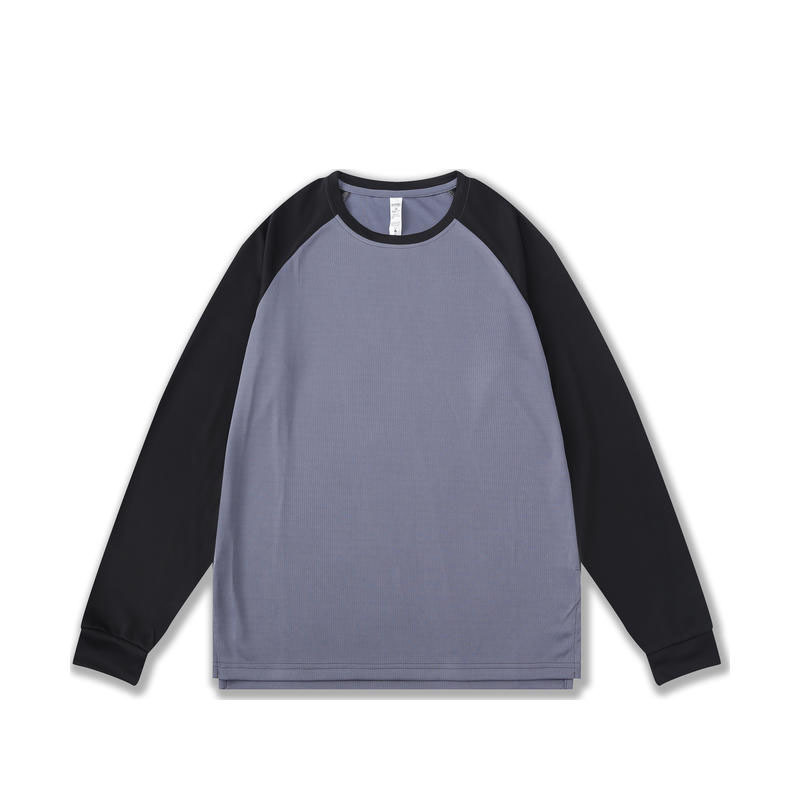 Calentamiento americano uniformes de baloncesto de color sólido cuello redondo deportivo camiseta de manga larga larga suelta secado rápido entrenamiento de sudor para hombres y mujeres fitness