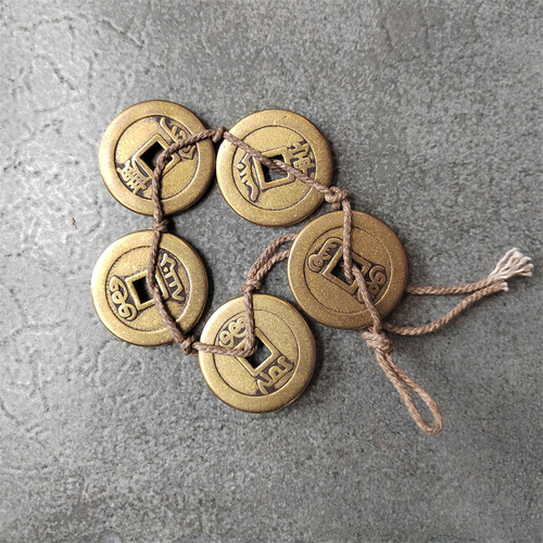 Brass thickened five emperors coin imitation ancient copper coins Qing dynasty ten emperors coin for door lintel threshold pressure doorframe replica copper coin