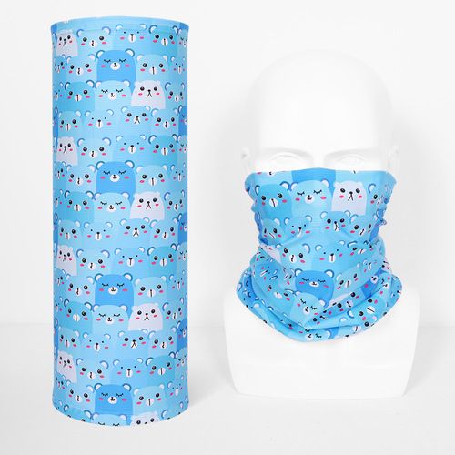 Ice silk pinhole breathable outdoor cycling versatile magic headscarf cartoon neck wrap sun protection mask neck scarf sports hood